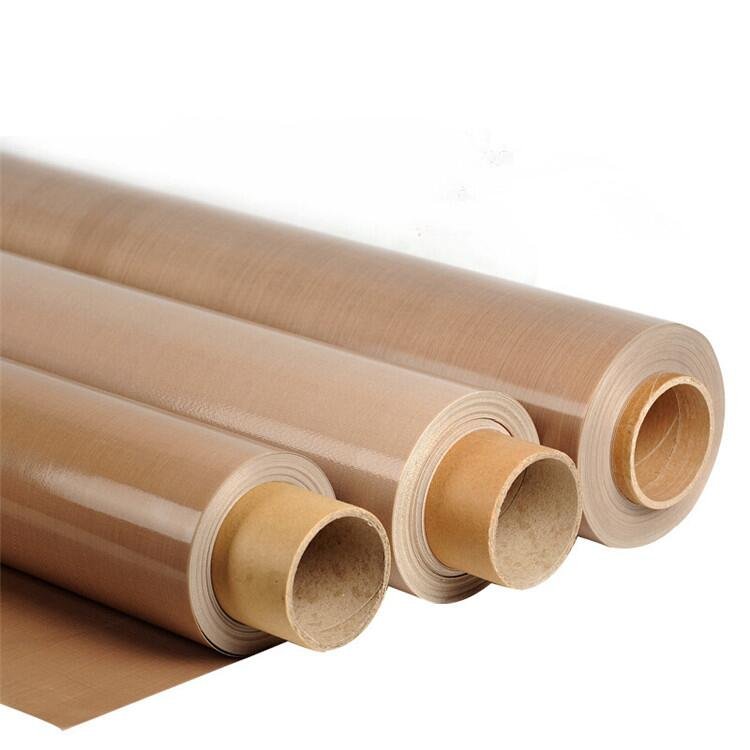 PTFE Glass Fiber Brown Teflon Coated Fabrics Non Adhesive Cloth