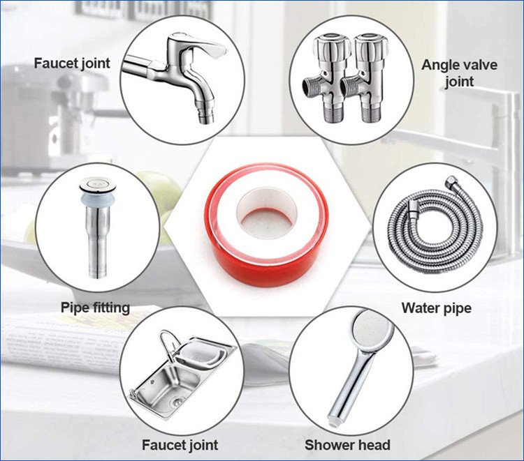 Plumbing Fitting Thread Seal Tape PTFE Water Pipe Plumber Repair